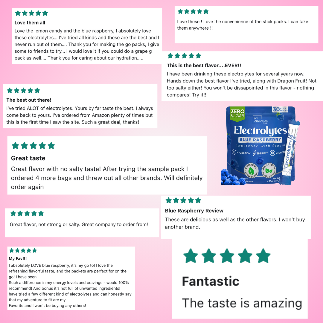 Blue Raspberry Electrolytes – 15 Ct. Stick Packs | Zero Sugar Hydration
