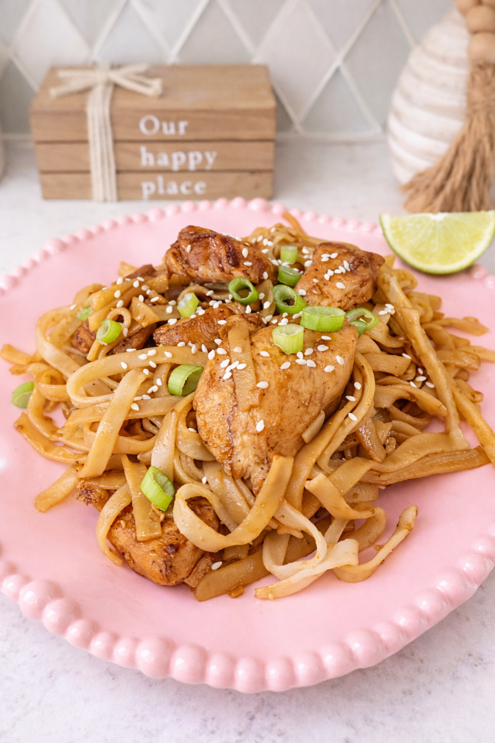 Gluten-Free Teriyaki Chicken with Rice Noodles