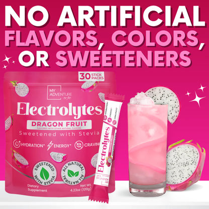 Electrolytes - Dragon Fruit 30 Count Sticks