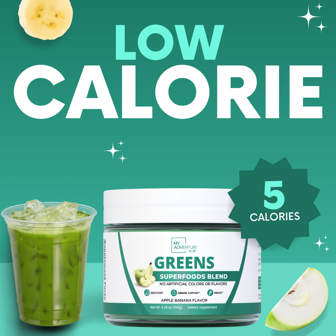 Apple Banana Greens Superfood Blend – Daily Greens Powder with Inulin Prebiotic for Gut Health & Digestion, Zero Sugar