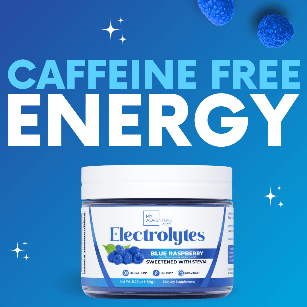 Blue Raspberry Electrolytes My Adventure to Fit Canister Tiffany Plate Tiktok Hydration Powder Drink Sugar Free Caffeine Free Energy 