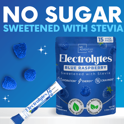 Blue Raspberry Electrolytes My Adventure to Fit Canister Tiffany Plate Tiktok Hydration Powder Drink Sugar Free  