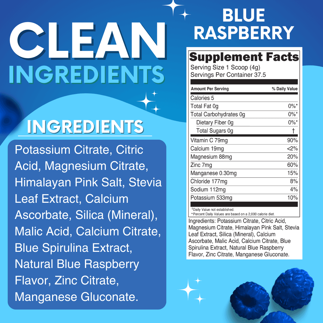 Blue Raspberry Electrolytes My Adventure to Fit Canister Tiffany Plate Tiktok Hydration Powder Drink Sugar Free Nutrition Facts Calories 