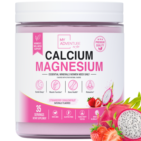 Strawberry Dragon Fruit Calcium Magnesium - 35 Servings | Zero Sugar Stress & Cramp Support
