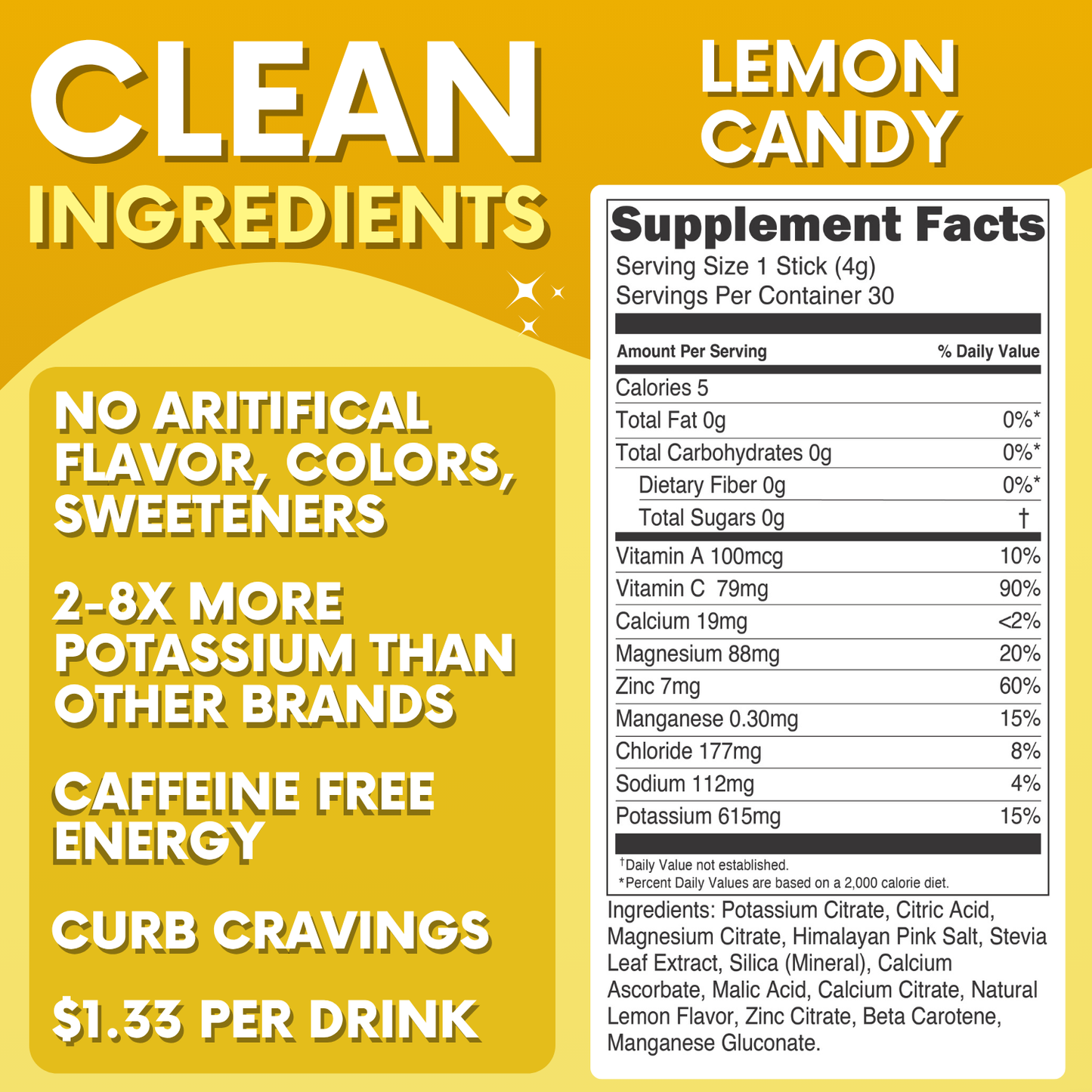 Electrolytes - Lemon Candy Stick Packs