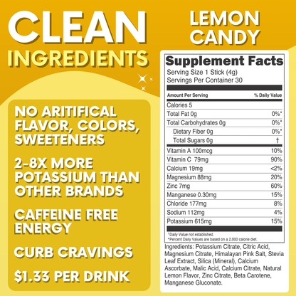 Electrolytes - Lemon Candy Stick Packs
