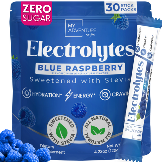 Blue Raspberry Electrolytes | ZERO SUGAR Hydration | 30 Count Sticks