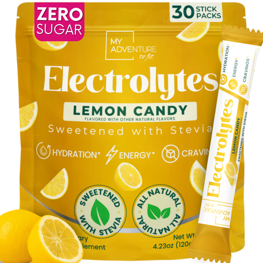 Lemon Candy Electrolytes | ZERO SUGAR Hydration | 30 Count Sticks