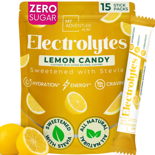 Lemon Candy Electrolytes | ZERO SUGAR Hydration | 15 Count Sticks