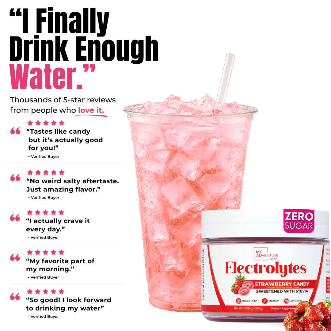 Strawberry Candy Electrolytes | ZERO SUGAR Hydration | 37 Servings