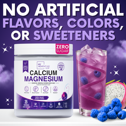 RELAXING DRINK MIX Stress & Cramp Support | Purple Galaxy Calcium & Magnesium | ZERO SUGAR | 35 Servings