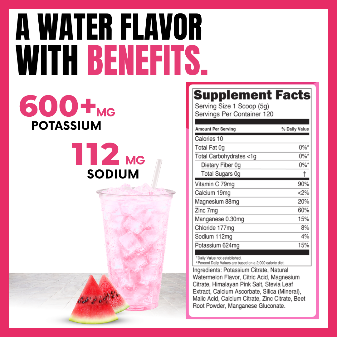 Watermelon Candy Electrolytes | ZERO SUGAR Hydration | FAMILY SIZE - 120 Servings