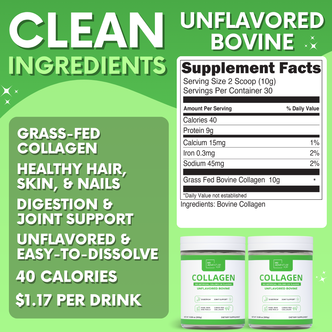 Collagen - Grass Fed Bovine | Unflavored Protein for Skin, Hair, Nails & Joints