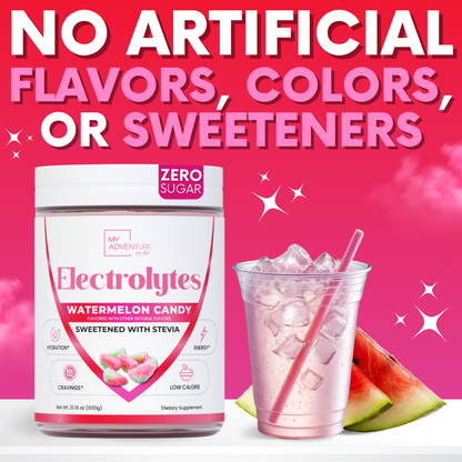Watermelon Candy Electrolytes | ZERO SUGAR Hydration | FAMILY SIZE - 120 Servings