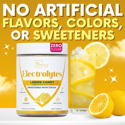 Lemon Candy Electrolytes | ZERO SUGAR Hydration | FAMILY SIZE - 150 Servings