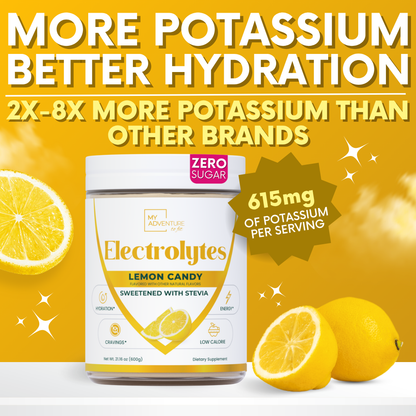Lemon Candy Electrolytes | ZERO SUGAR Hydration | FAMILY SIZE - 150 Servings