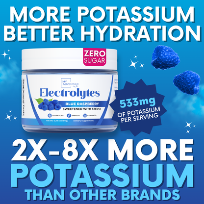 Blue Raspberry Electrolytes | ZERO SUGAR Hydration | 37 Servings