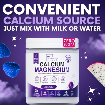 RELAXING DRINK MIX Stress & Cramp Support | Purple Galaxy Calcium & Magnesium | ZERO SUGAR | 35 Servings