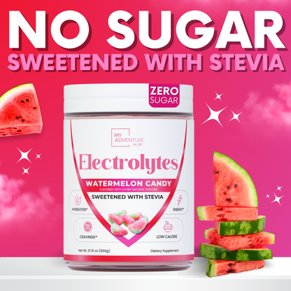 Watermelon Candy Electrolytes | ZERO SUGAR Hydration | FAMILY SIZE - 120 Servings