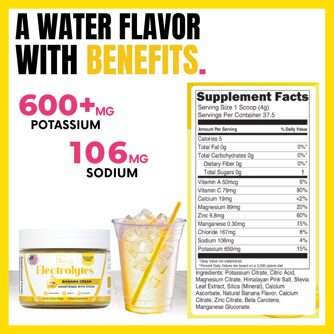 Banana Cream Electrolytes - 37 Servings | Zero Sugar Hydration