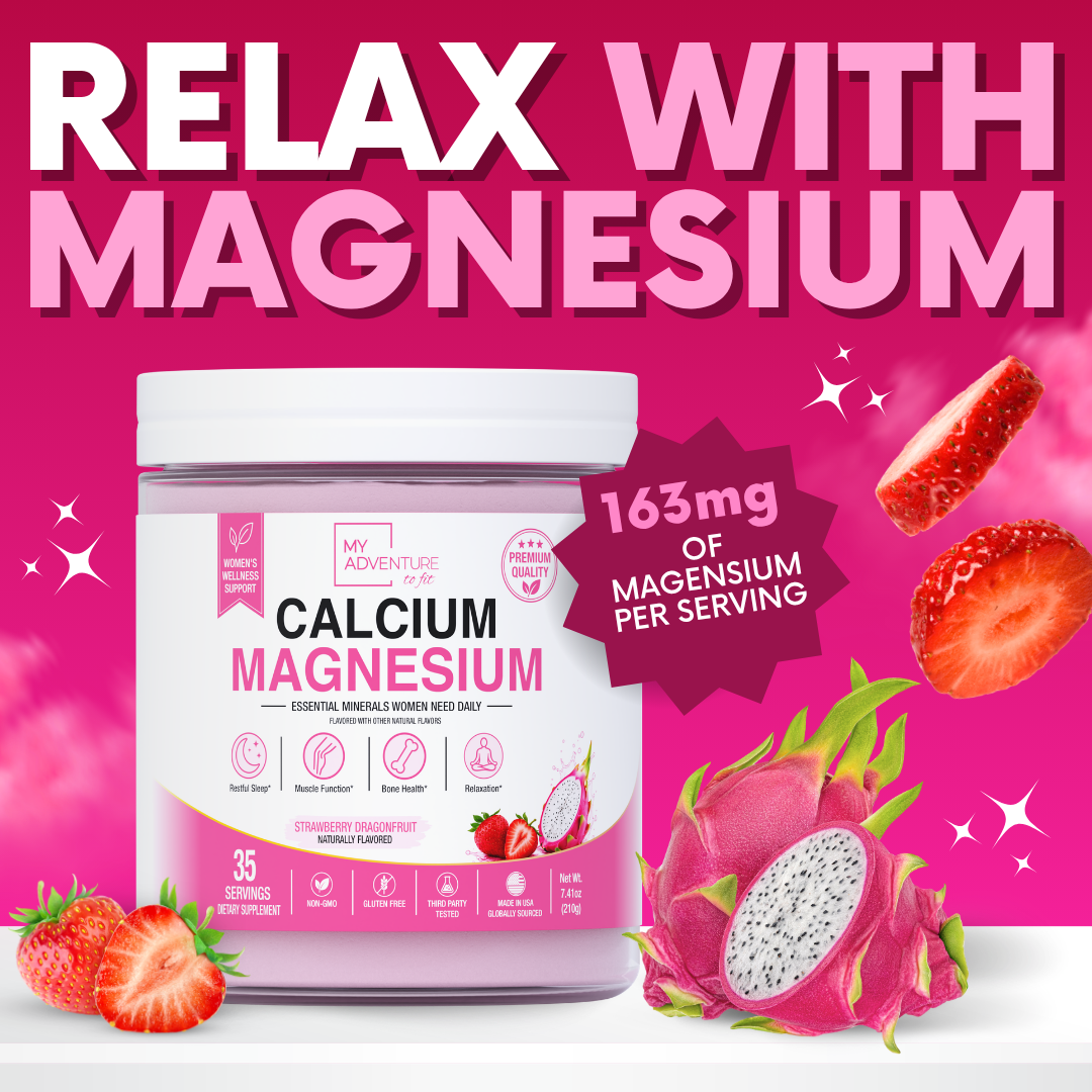 Strawberry Dragon Fruit Calcium Magnesium - 30 Servings | Zero Sugar Stress & Cramp Support