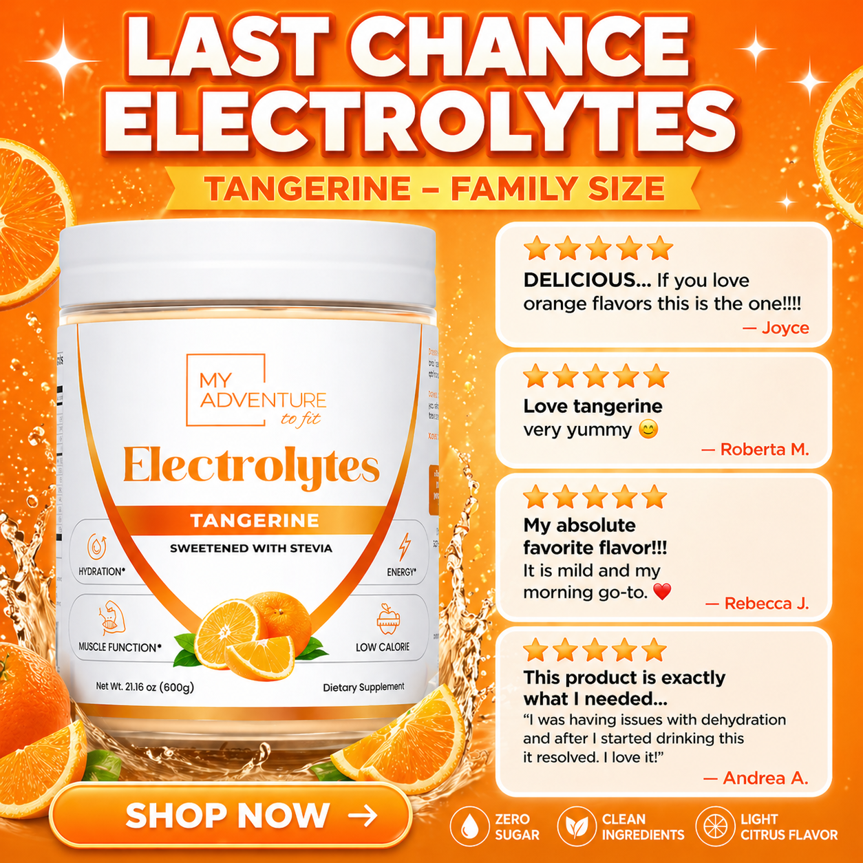 Electrolytes - Tangerine - Family Size - Farewell Flavor