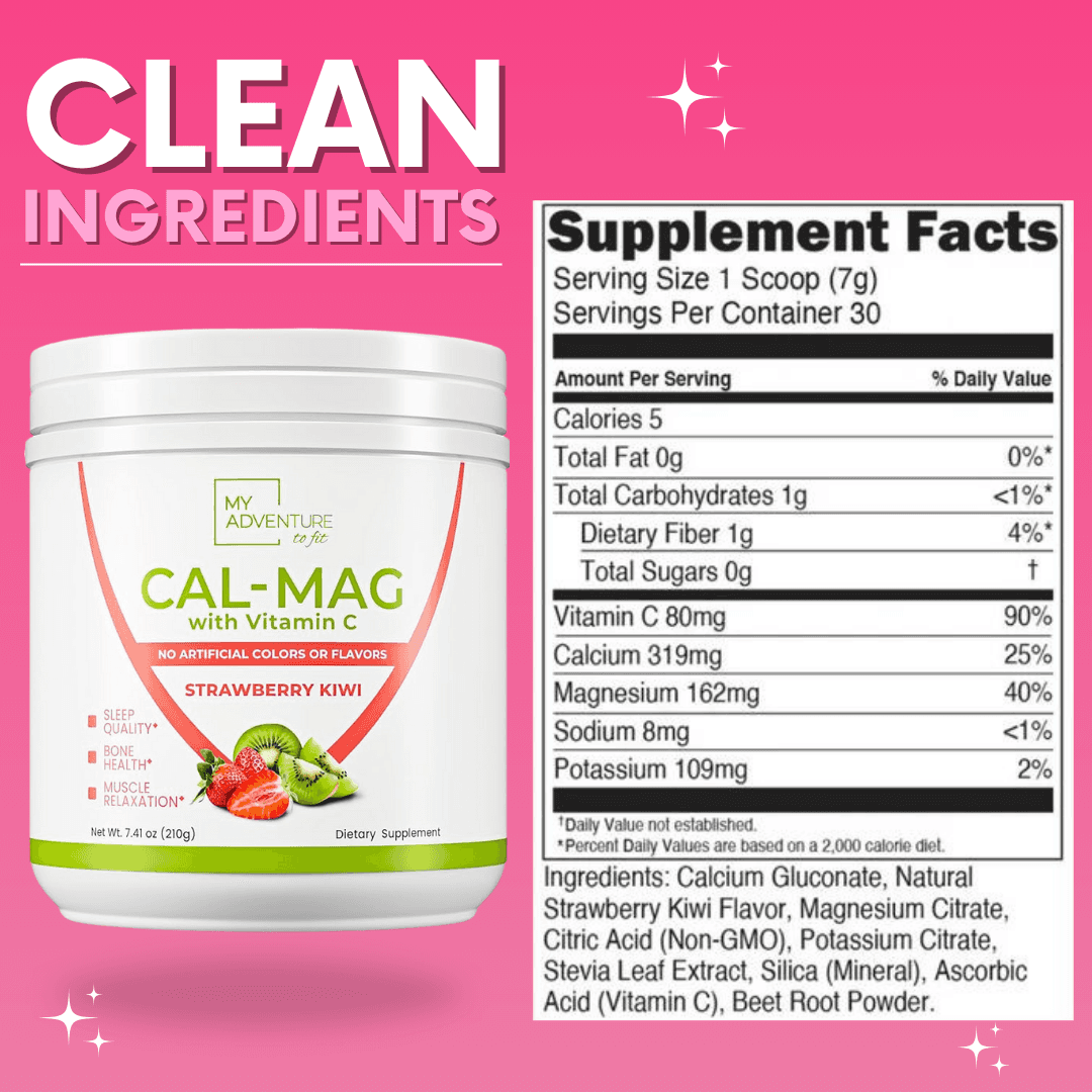 Strawberry Kiwi Calcium Magnesium - 30 Servings | Zero Sugar