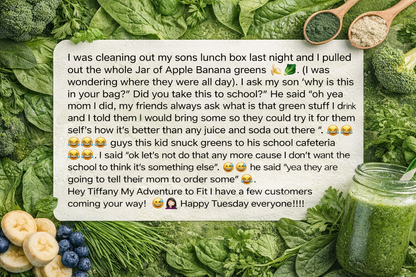 Apple Banana Greens Superfood Blend – Daily Greens Powder with Inulin Prebiotic for Gut Health & Digestion, Zero Sugar