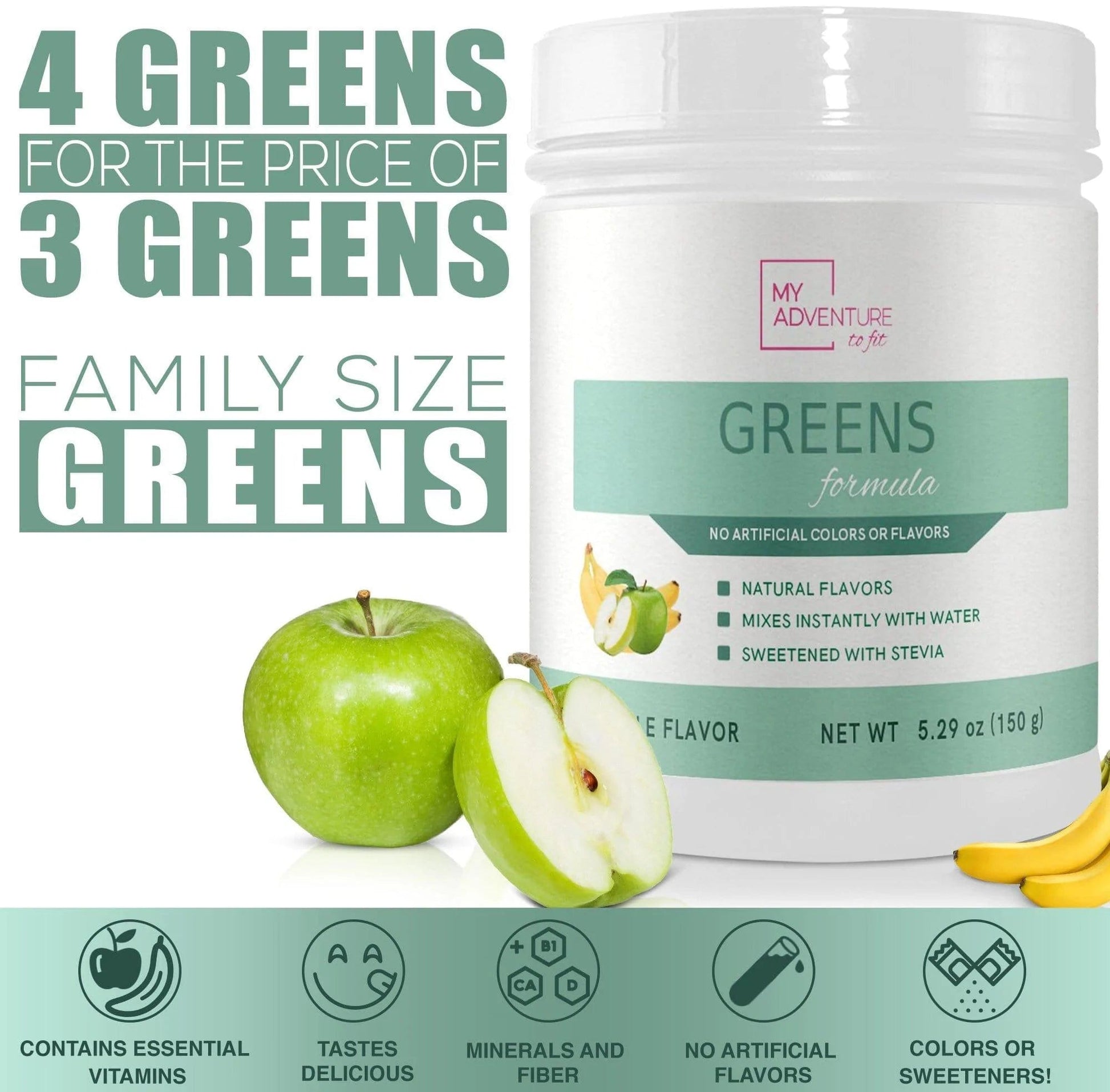Apple Banana Greens - Family Size - My Adventure to Fit